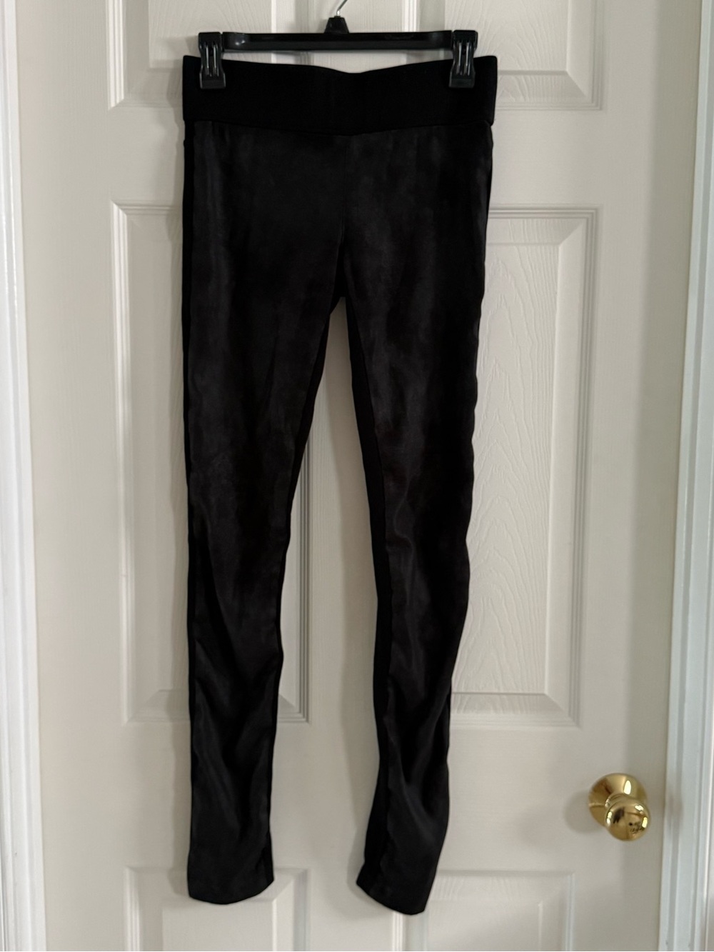Club Monaco Black Faux-Suede Leggings
